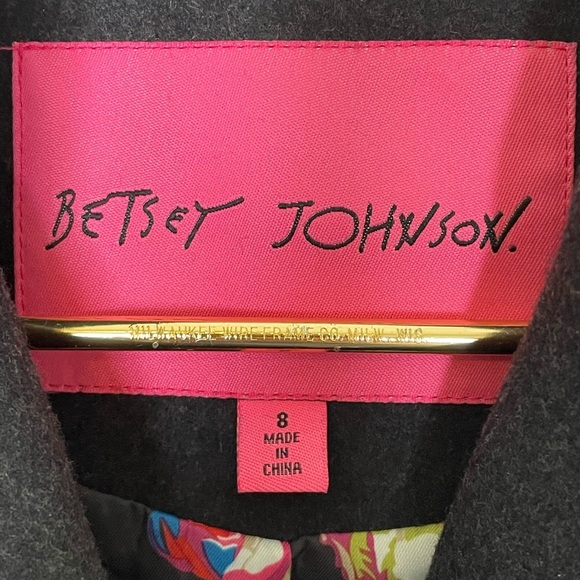 Betsey Johnson coat pea sz 8 charcoal gray fully lined - Picture 5 of 10